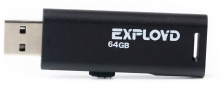 Флешка EXPLOYD 580 64 GB, black