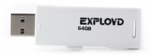 Флешка EXPLOYD 580 64 GB, white