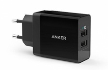 Cетевое зарядное устройство Anker PowerPort 2 24W  (Black)