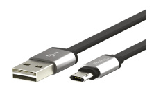 Кабель USB 2.0 - microUSB, 1м, 2.4А, двусторонний, плоский, Partner