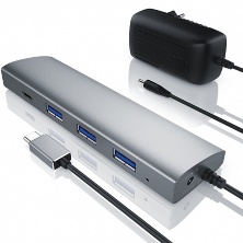 USB Type-C активный хаб CSL Primewire c блоком питания для Windows, Linux, Macbook