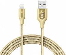 Кабель Anker PowerLine+ USB - Lightning 1.8 м (A8122HB1) Gold
