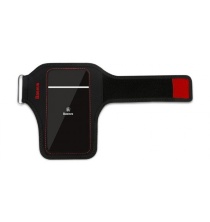 Чехол спортивный Baseus Flexible Wristband для смартфонов до 5.8&quot; черный с красным
