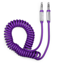 Аудиокабель AUX 3.5(m)-3.5(m), 1.8 м, витой, фиолетовый