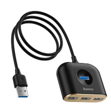 Адаптер USB HUB Baseus Square round 4 in 1 USB HUB Adapter (CAHUB-AY01)