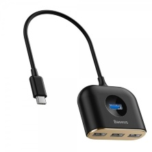 Адаптер USB HUB Baseus Square round 4 in 1 USB HUB Adapter (CAHUB-BY01)
