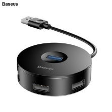 Хаб-переходник Baseus round box HUB adapter USB to USB 3.0 1шт USB 2.0 3шт черный (CAHUB-F01)