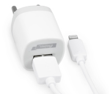 Сетевое зарядное устройство Partner USB 1A +Apple 8pin кабель