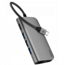 USB Хаб Baseus Almighty HUB expansion dock For Type-C notebook Dark (ACBOOK2) Серый