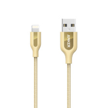 Кабель Anker PowerLine+ USB to Lightning Cable 90 см, для iPhone  A8121HB2 (Золотой цвет)