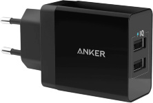 Сетевое зарядное устройство Anker PowerPort 2 24W (A2021L11) Black